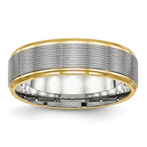 Chisel Stainless Steel Polished Yellow IP-plated 6mm Grooved Band