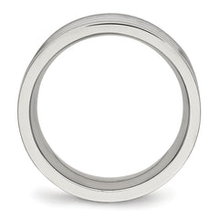 Stainless Steel Polished Grooved 8mm Comfort Fit Band