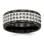 Studded Wedding Band in Black-Plated Stainless Steel, 9mm - Sophia Jewelers