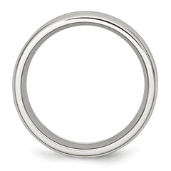 Chisel Stainless Steel Polished with Black Carbon Fiber Inlay 8mm Band