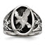 Chisel Stainless Steel Polished and Textured Enameled Eagle Ring - Sophia Jewelers