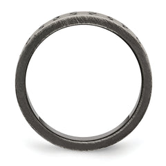 Stainless Steel Antiqued Brushed and Textured 7.75mm Flat Band