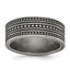 Chisel Stainless Steel Antiqued Gun Metal IP-plated Beaded 10mm Flat Band