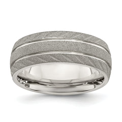 Chisel Stainless Steel Polished and Satin 8mm Band