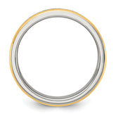 Chisel Stainless Steel Brushed and Polished Yellow IP-plated Lord's Prayer 8mm Band