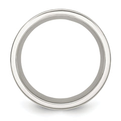 Chisel Stainless Steel Polished with Wood Inlay Deer Design 8mm Band