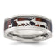 Chisel Deer Inlay Wedding Band in Stainless Steel & Wood, 8mm, Size 7–13 - Sophia Jewelers