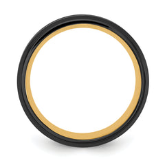 Chisel Stainless Steel Brushed and Polished Black and Yellow IP-plated 8mm Band