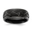 Chisel Wedding Band in Black IP-Plated Stainless Steel, 8mm Brushed, Size 7–13 - Sophia Jewelers