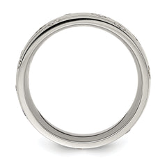 Chisel Stainless Steel Brushed with CZ 8.00mm Band