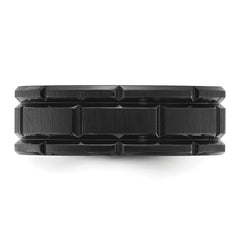 Chisel Stainless Steel Brushed and Polished Black IP-plated 8mm Band