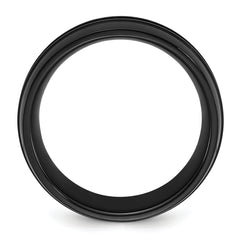 Chisel Stainless Steel Brushed Black IP-plated with Black CZ 8mm Band