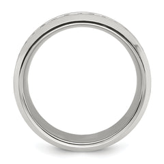 Chisel Stainless Steel Polished with CZ 8mm Band