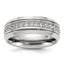 Cubic Zirconia Band Ring in Stainless Steel, Size 7–14 - Sophia Jewelers