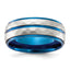 Chisel Faceted Blue IP-Plated Wedding Band in Stainless Steel, 8mm, Size 8–13 - Sophia Jewelers