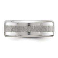 Chisel Stainless Steel Polished with Brushed Center 8mm Band