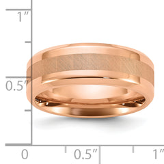 Chisel Stainless Steel Polished Rose IP-plated with Brushed Center 8mm Band