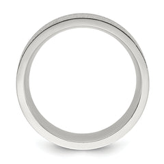 Chisel Stainless Steel Polished Laser-cut and Grooved 8mm Band