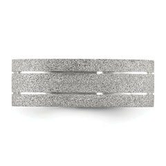 Chisel Stainless Steel Polished Laser-cut and Grooved 8mm Band