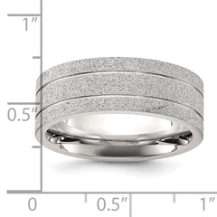 Chisel Stainless Steel Polished Laser-cut and Grooved 8mm Band