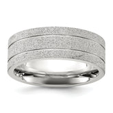 Chisel Stainless Steel Polished Laser-cut and Grooved 8mm Band