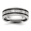 Chisel Cubic Zirconia Band in Stainless Steel, 8mm Brushed & Polished, Size 8–13 - Sophia Jewelers