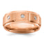 Chisel Stainless Steel Brushed and Polished Rose IP-plated with CZ 8mm Band