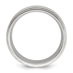 Chisel Stainless Steel Polished with Brushed Center 8mm Band