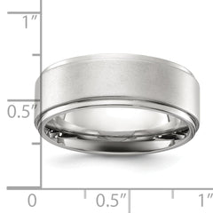 Chisel Stainless Steel Polished with Brushed Center 8mm Band