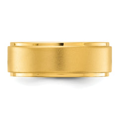 Chisel Stainless Steel Polished Yellow IP-plated Brushed Center 8mm Band