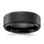 Chisel Stainless Steel Polished Black IP-plated Brushed Center 8mm Band