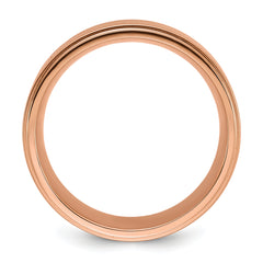 Chisel Stainless Steel Polished Rose IP-plated Brushed Center 8mm Band