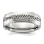 Chisel Stainless Steel Polished with Chain Inlay 7mm Center