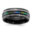 Chisel Simulated Meteorite Wedding Band in Black IP-Plated Stainless Steel, 8mm, Size 8–13 - Sophia Jewelers