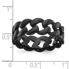 Chisel Stainless Steel Polished Black IP-plated 8mm Curb Link Band