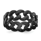 Chisel Stainless Steel Polished Black IP-plated 8mm Curb Link Band
