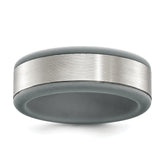 Chisel Stainless Steel Brushed Grey Silicone Center 8mm Band