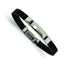 Black Rubber Bracelet in Stainless Steel, 10mm, Wide, 8.5 Inch - Sophia Jewelers