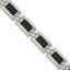 Stainless Steel Polished with Black Enamel Link Bracelet for Men