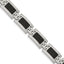 Black Enamel Link Bracelet in Stainless Steel, 11mm, 9 in - Sophia Jewelers