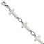 Stainless Steel Polished Sideways Cross Link Bracelet for Women