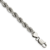 Chisel Stainless Steel Polished 7mm 8.5 inch Rope Bracelet