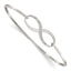 Chisel Cubic Zirconia Infinity Symbol Bangle Bracelet in Stainless Steel, 2mm - Sophia Jewelers