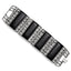 Black Onyx Antiqued Bracelet in Stainless Steel, 7.8" - Sophia Jewelers