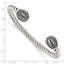 Stainless Steel Antiqued and Polished Twisted Cuff Bangle Bracelet for Women