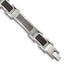 Stainless Steel Polished with Cable and Black Carbon Fiber Inlay Link Bracelet for Men
