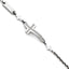 Stainless Steel Polished Wavy Cubic Zirconia Sideways Cross Bracelet for Women