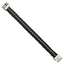 Stainless Steel Brushed and Polished Black Leather Bracelet for Men