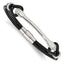 Stainless Steel Polished Black Leather ID Bracelet