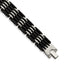 Stainless Steel Polished with Black Rubber Link Bracelet for Men